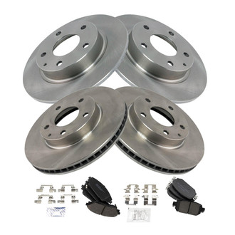 TRQ® - Front and Rear Disc Brake Kit with Ceramic Pads