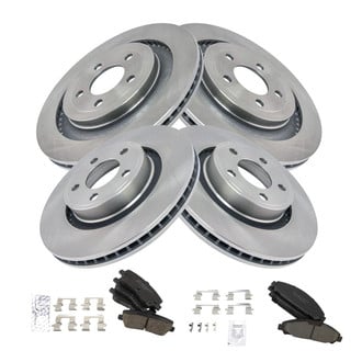 TRQ® - Front and Rear Disc Brake Kit with Ceramic Pads