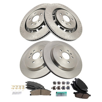 TRQ® - Front and Rear Disc Brake Kit with Ceramic Pads