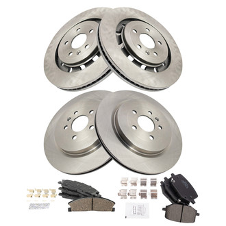 TRQ® - Front and Rear Disc Brake Kit with Ceramic Pads