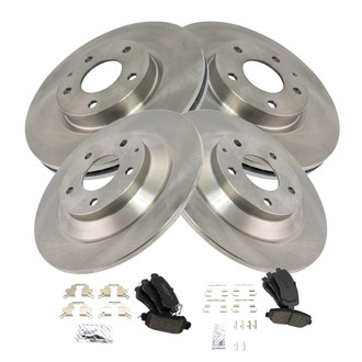 TRQ® - Front and Rear Disc Brake Kit with Ceramic Pads