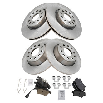 TRQ® - Front and Rear Disc Brake Kit with Ceramic Pads