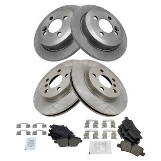 TRQ® - Front and Rear Disc Brake Kit with Ceramic Pads