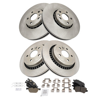 TRQ® - Front and Rear Disc Brake Kit with Ceramic Pads