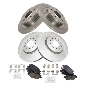 TRQ® - Front and Rear Disc Brake Kit with Ceramic Pads
