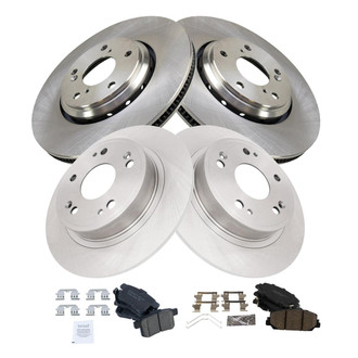 TRQ® - Front and Rear Disc Brake Kit with Ceramic Pads