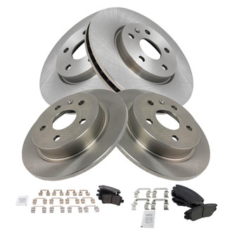 TRQ® - Front and Rear Disc Brake Kit with Ceramic Pads