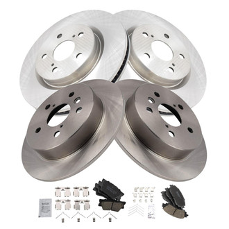 TRQ® - Front and Rear Disc Brake Kit with Ceramic Pads