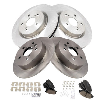 TRQ® - Front and Rear Disc Brake Kit with Ceramic Pads
