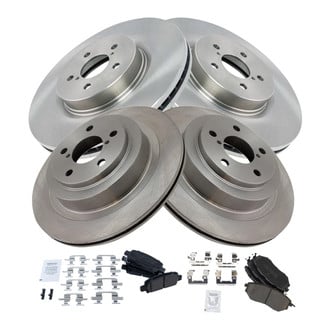 TRQ® - Front and Rear Disc Brake Kit with Ceramic Pads