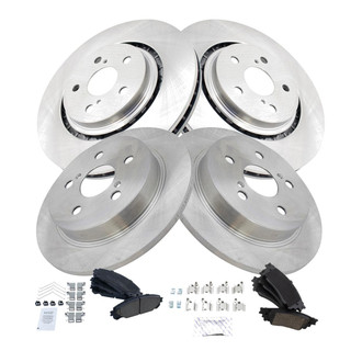TRQ® - Front and Rear Disc Brake Kit with Ceramic Pads