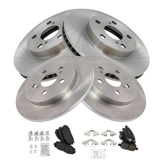 TRQ® - Front and Rear Disc Brake Kit with Ceramic Pads