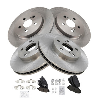 TRQ® - Front and Rear Disc Brake Kit with Ceramic Pads