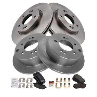 TRQ® - Front and Rear Disc Brake Kit with Ceramic Pads