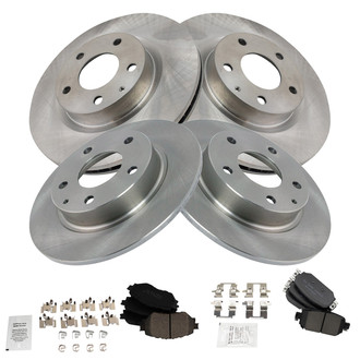 TRQ® - Front and Rear Disc Brake Kit with Ceramic Pads