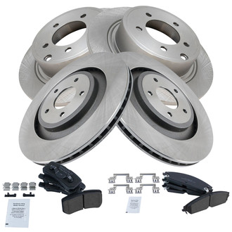 TRQ® - Front and Rear Disc Brake Kit with Ceramic Pads