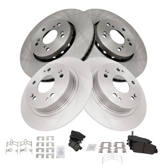 TRQ® - Front and Rear Disc Brake Kit with Ceramic Pads