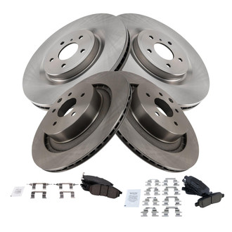 TRQ® - Front and Rear Disc Brake Kit with Ceramic Pads