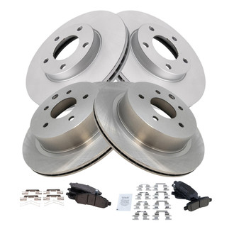 TRQ® - Front and Rear Disc Brake Kit with Ceramic Pads