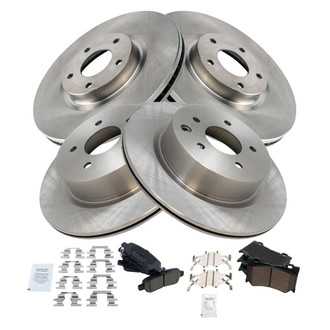 TRQ® - Front and Rear Disc Brake Kit with Ceramic Pads