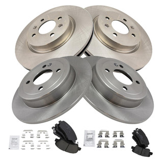 TRQ® - Front and Rear Disc Brake Kit with Ceramic Pads