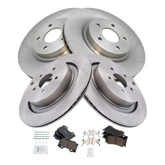 TRQ® - Front and Rear Disc Brake Kit with Ceramic Pads