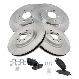 TRQ® - Front and Rear Disc Brake Kit with Ceramic Pads