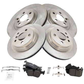 TRQ® - Front and Rear Disc Brake Kit with Ceramic Pads