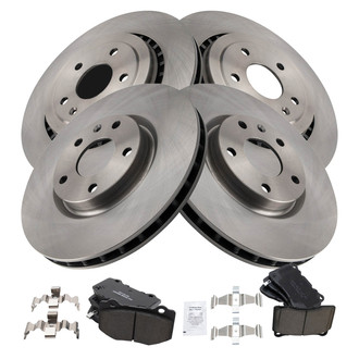 TRQ® - Front and Rear Disc Brake Kit with Ceramic Pads