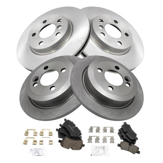 TRQ® - Front and Rear Disc Brake Kit with Ceramic Pads