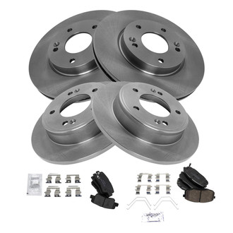 TRQ® - Front and Rear Disc Brake Kit with Ceramic Pads
