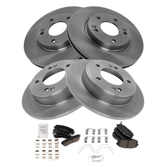 TRQ® - Front and Rear Disc Brake Kit with Ceramic Pads