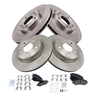 TRQ® - Front and Rear Disc Brake Kit with Ceramic Pads
