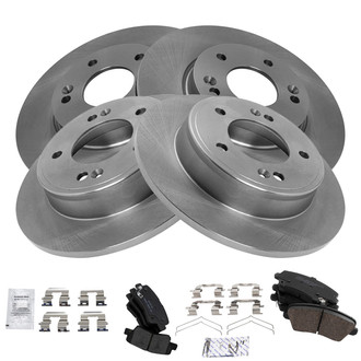 TRQ® - Front and Rear Disc Brake Kit with Ceramic Pads
