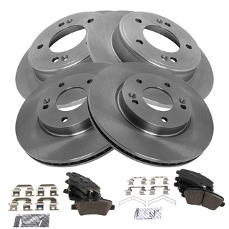 TRQ® - Front and Rear Disc Brake Kit with Ceramic Pads