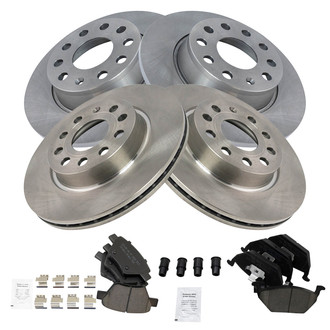 TRQ® - Front and Rear Disc Brake Kit with Ceramic Pads