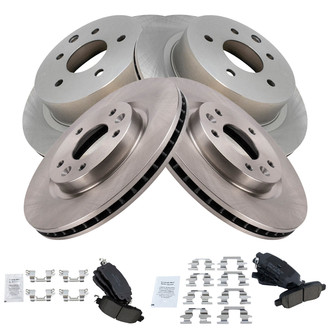 TRQ® - Front and Rear Disc Brake Kit with Ceramic Pads