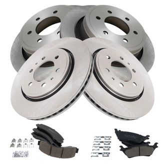 TRQ® - Front and Rear Disc Brake Kit with Ceramic Pads