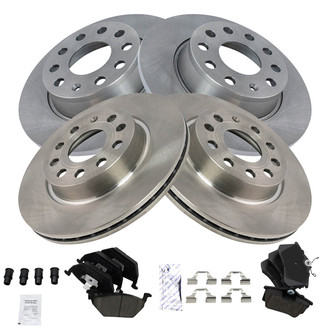 TRQ® - Front and Rear Disc Brake Kit with Ceramic Pads