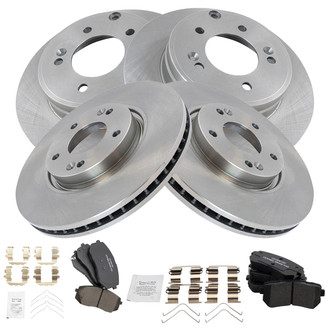 TRQ® - Front and Rear Disc Brake Kit with Ceramic Pads