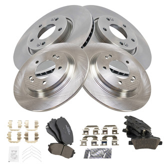 TRQ® - Front and Rear Disc Brake Kit with Ceramic Pads