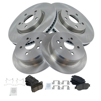 TRQ® - Front and Rear Disc Brake Kit with Ceramic Pads
