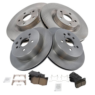 TRQ® - Front and Rear Disc Brake Kit with Ceramic Pads