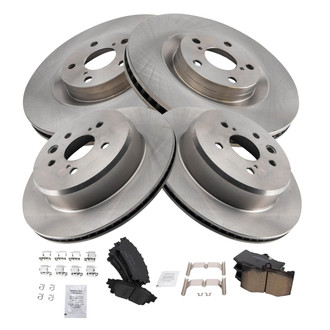 TRQ® - Front and Rear Disc Brake Kit with Ceramic Pads
