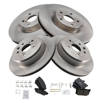 TRQ® - Front and Rear Disc Brake Kit with Ceramic Pads