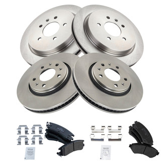 TRQ® - Front and Rear Disc Brake Kit with Semi-Metallic Pads