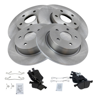 TRQ® - Disc Brake Kit with Semi-Metallic Pads