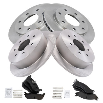 TRQ® - Front and Rear Disc Brake Kit with Semi-Metallic Pads