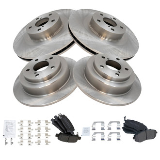 TRQ® - Front and Rear Disc Brake Kit with Semi-Metallic Pads