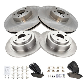 TRQ® - Disc Brake Kit with Semi-Metallic Pads